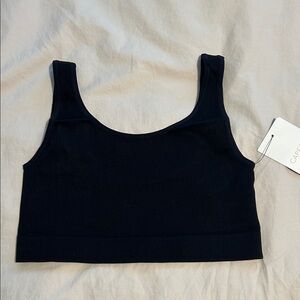 Capezio Dancewear Seamless Black Ribbed Bra M/L NWT